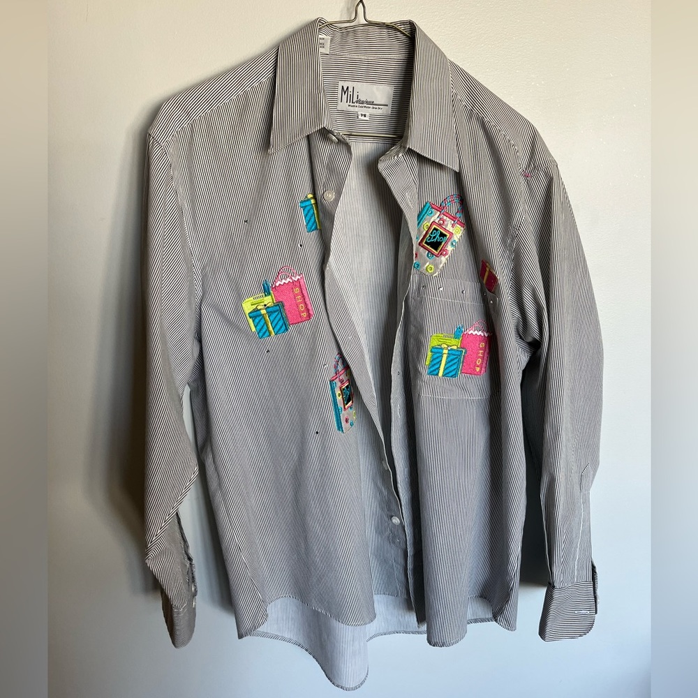 mili designs striped button up